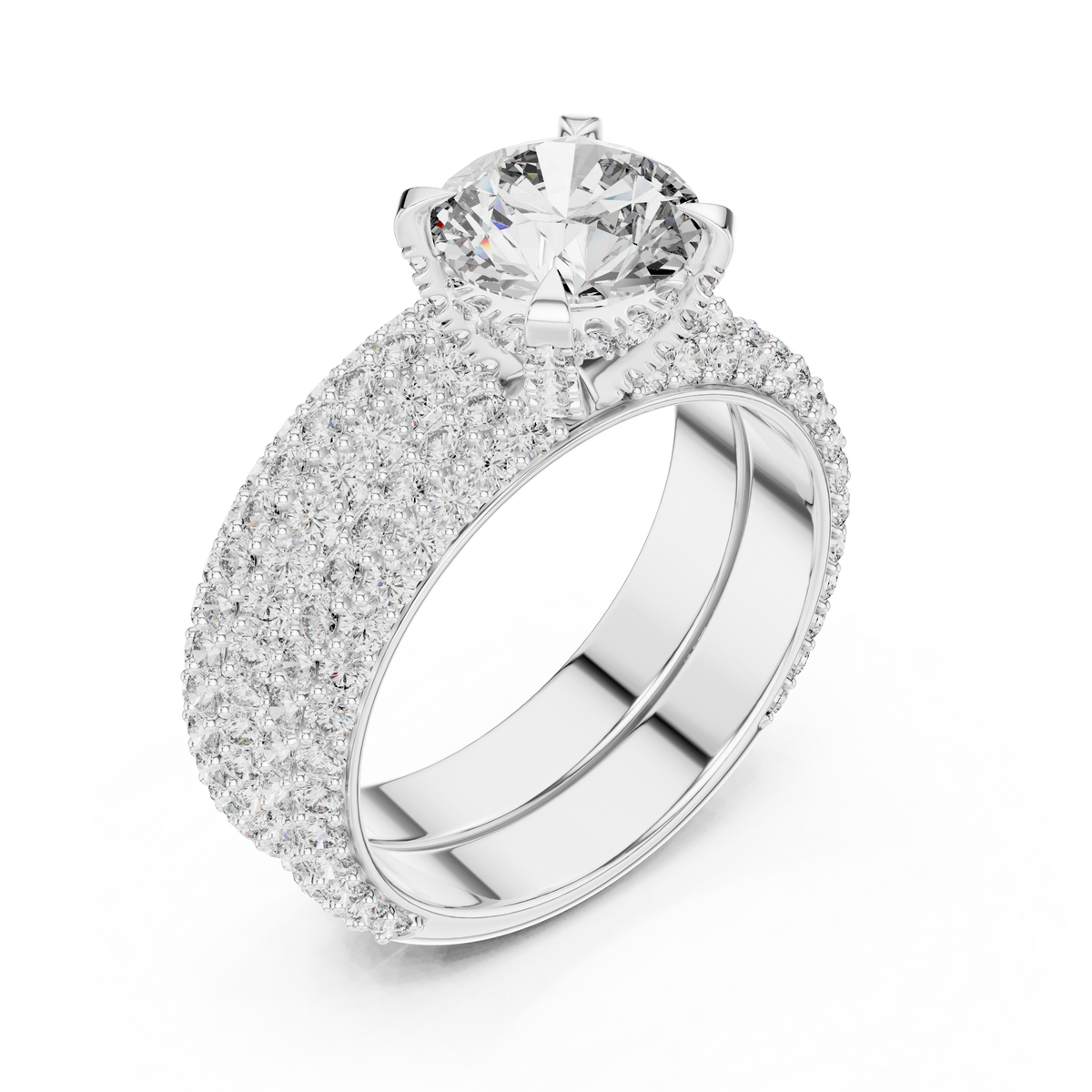 Celestial Pavé Lab Grown Diamond Solitaire Ring.