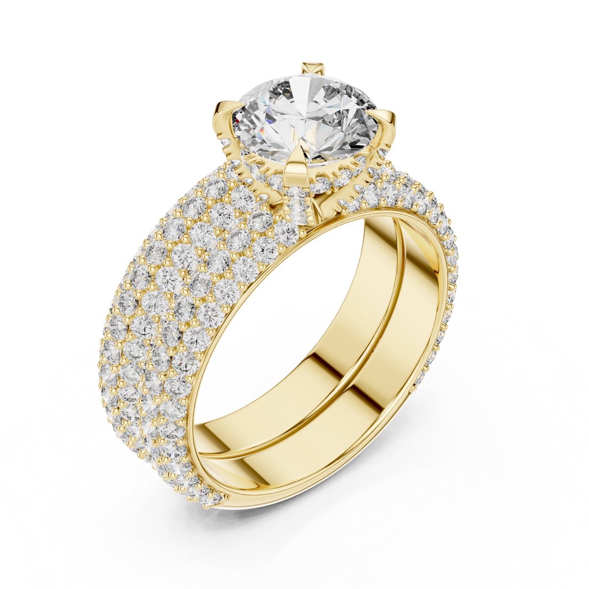 Celestial Pavé Lab Grown Diamond Solitaire Ring.