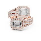 Emerald-Cut Lab Grown Diamond Halo Ring
