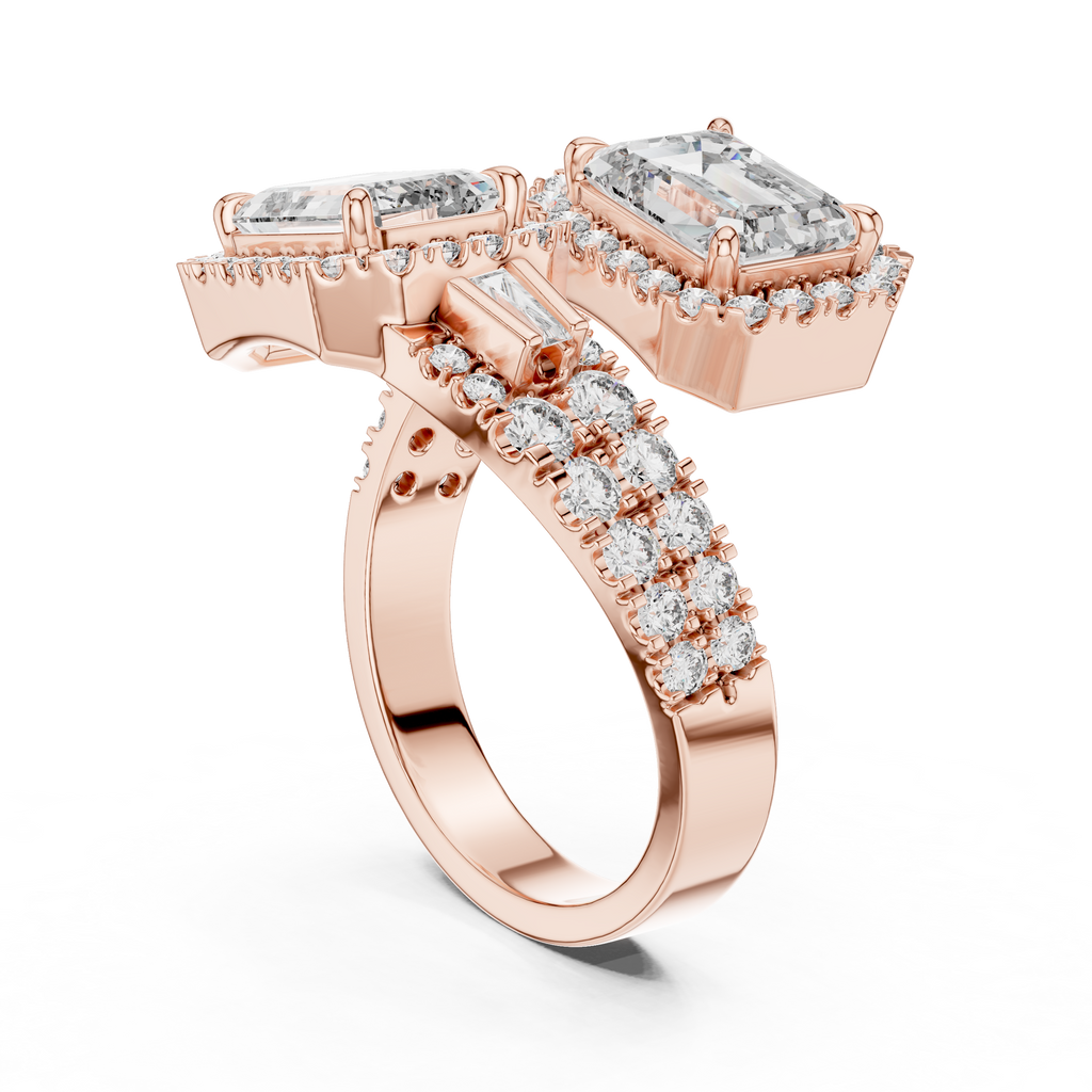 Emerald-Cut Lab Grown Diamond Halo Ring