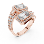 Emerald-Cut Lab Grown Diamond Halo Ring