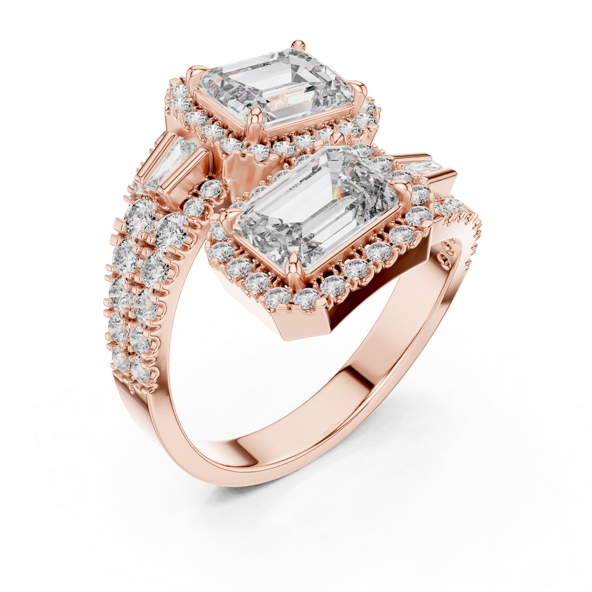 Emerald-Cut Lab Grown Diamond Halo Ring