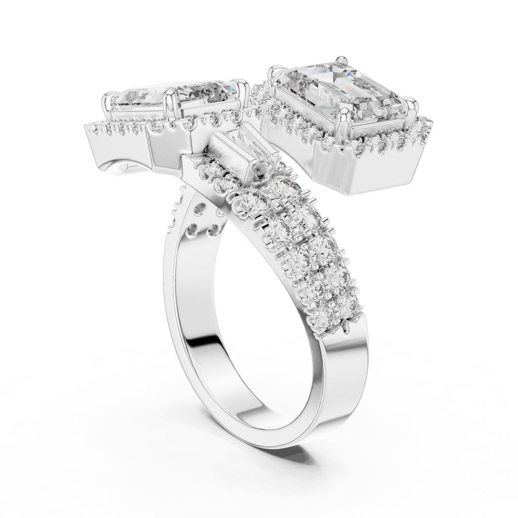 Emerald-Cut Lab Grown Diamond Halo Ring