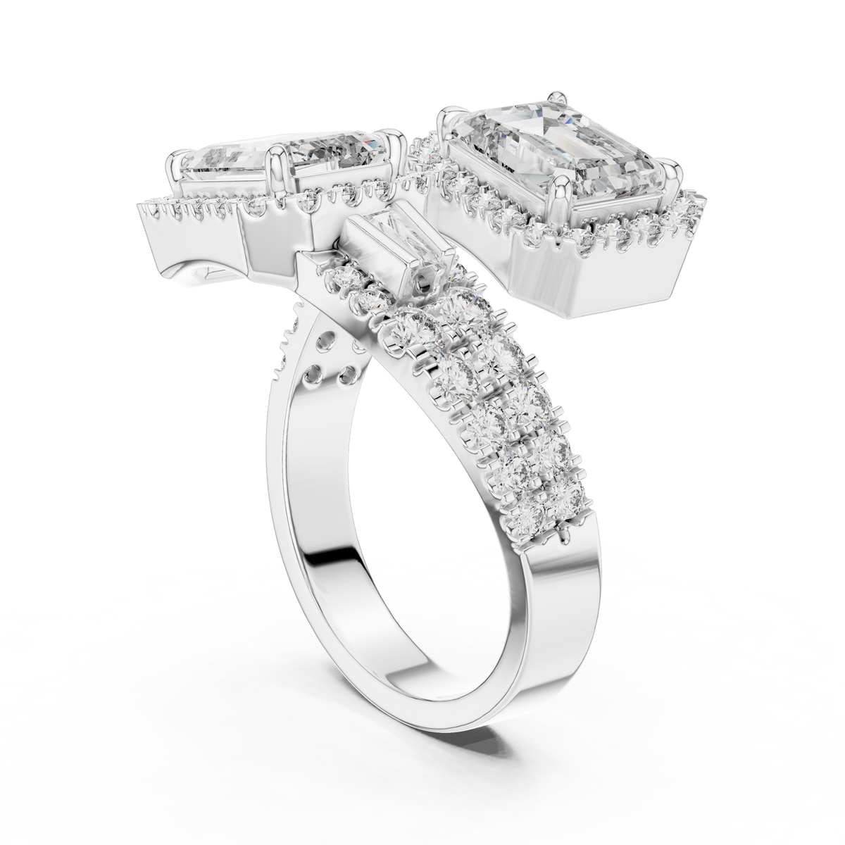 Emerald-Cut Lab Grown Diamond Halo Ring