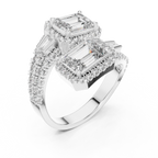 Emerald-Cut Lab Grown Diamond Halo Ring