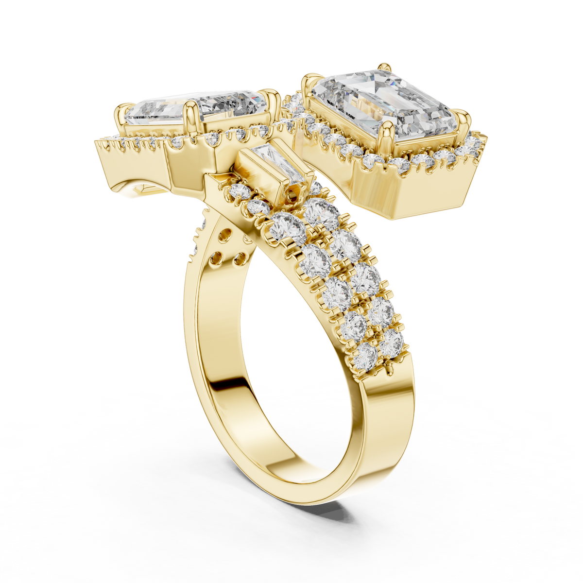 Emerald-Cut Lab Grown Diamond Halo Ring