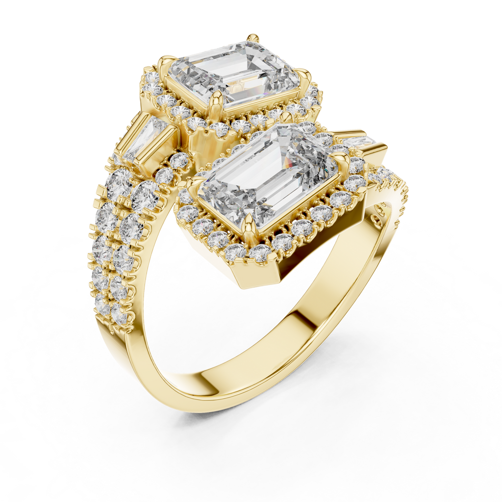 Emerald-Cut Lab Grown Diamond Halo Ring