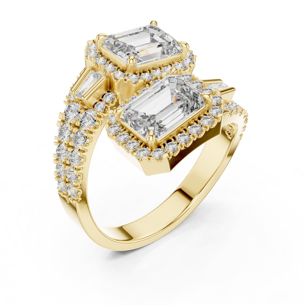 Emerald-Cut Lab Grown Diamond Halo Ring