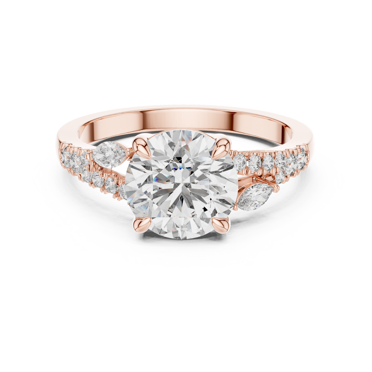Rosé Petal Lab Grown Diamond Three-Stone Ring