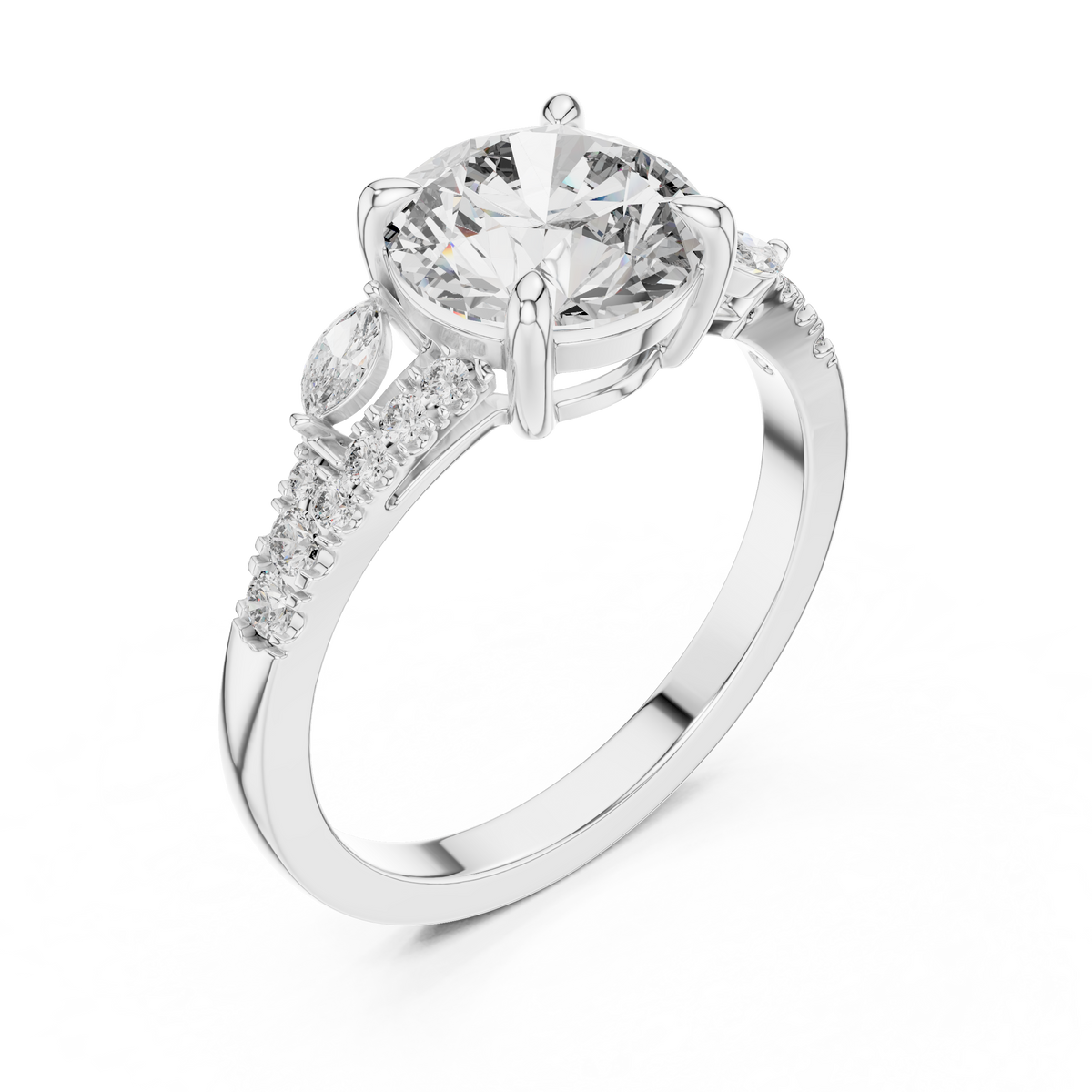 Rosé Petal Lab Grown Diamond Three-Stone Ring