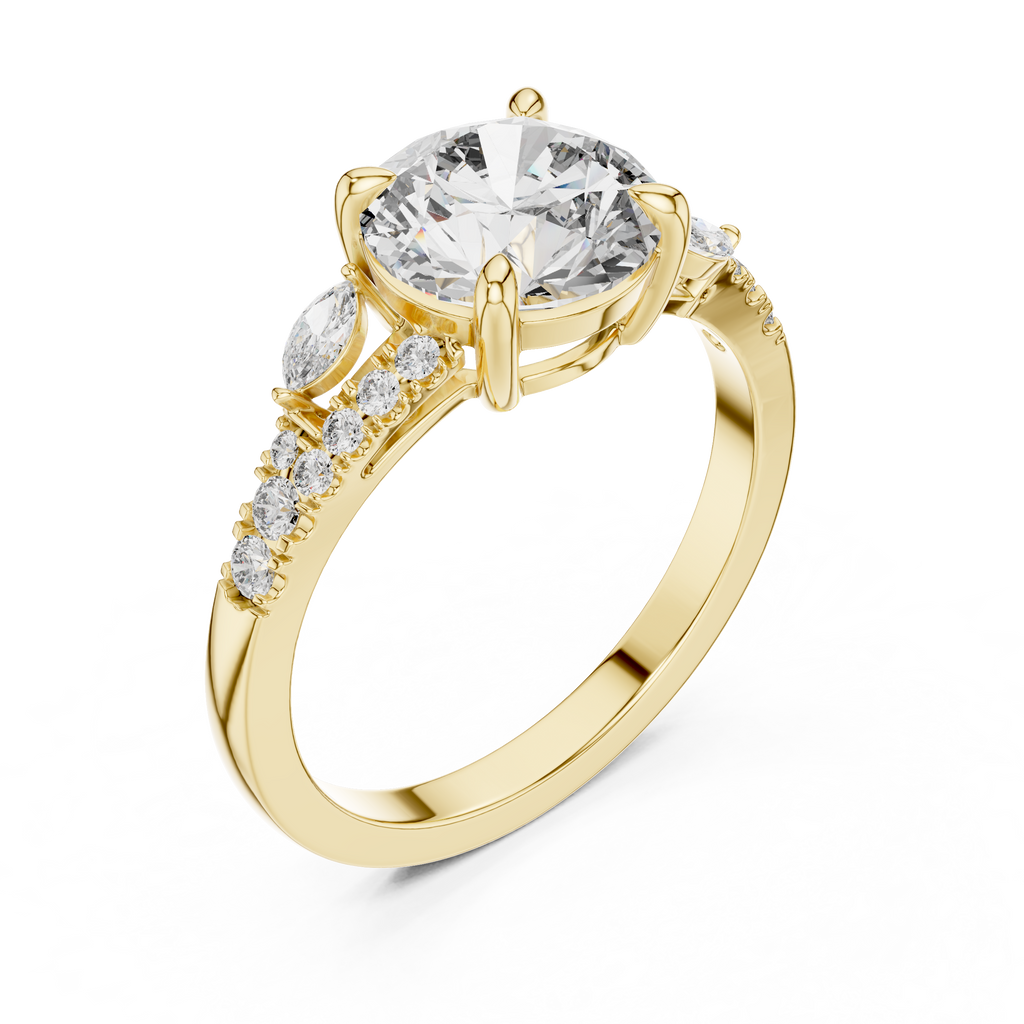 Rosé Petal Lab Grown Diamond Three-Stone Ring
