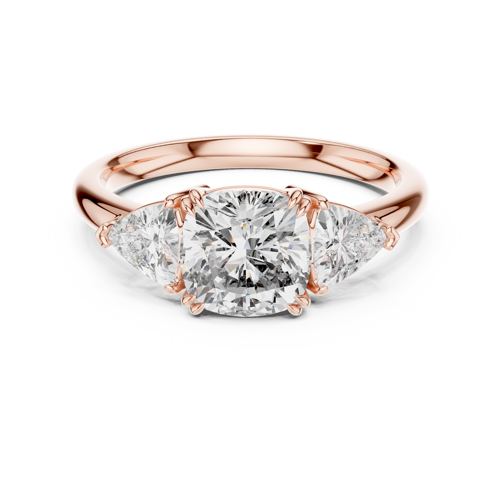 Pear Cut Lab Grown Diamond Three-Stone Engagement Ring.