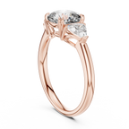 Pear Cut Lab Grown Diamond Three-Stone Engagement Ring.