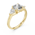 Pear Cut Lab Grown Diamond Three-Stone Engagement Ring.