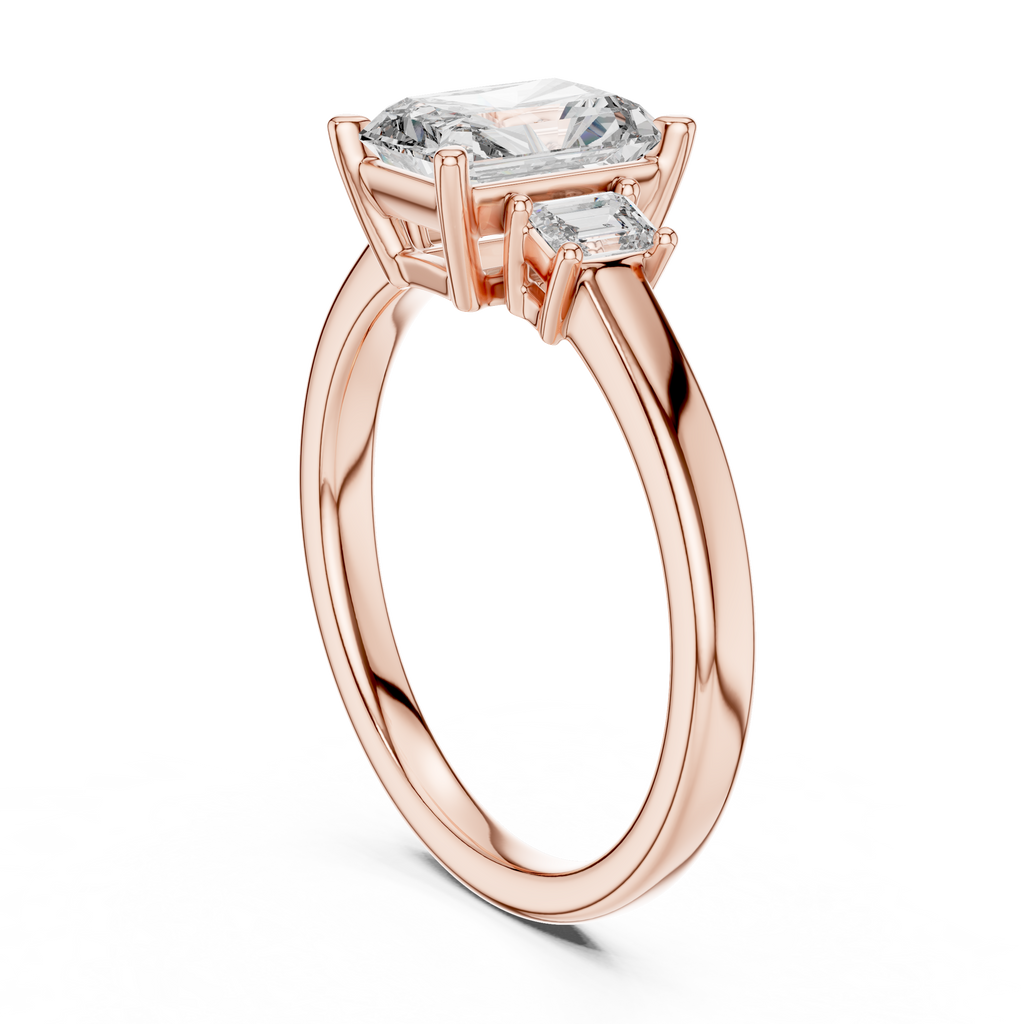 Regal Emerald-Cut Lab Grown Diamond Three-Stone Ring