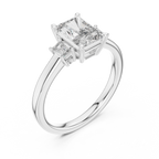 Regal Emerald-Cut Lab Grown Diamond Three-Stone Ring