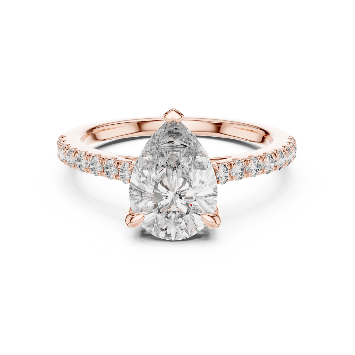 Pear Radiance Lab Grown Diamond Solitaire Engagement Ring