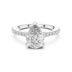 Brillanter Diamant in Tropfenform mit einem funkelnden, diamantbesetzten Band