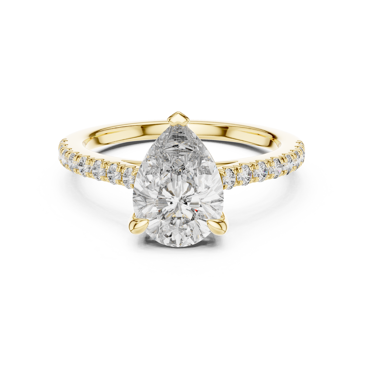 Pear Radiance Lab Grown Diamond Solitaire Engagement Ring