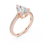 Brillanter Diamant in Tropfenform mit einem funkelnden, diamantbesetzten Band