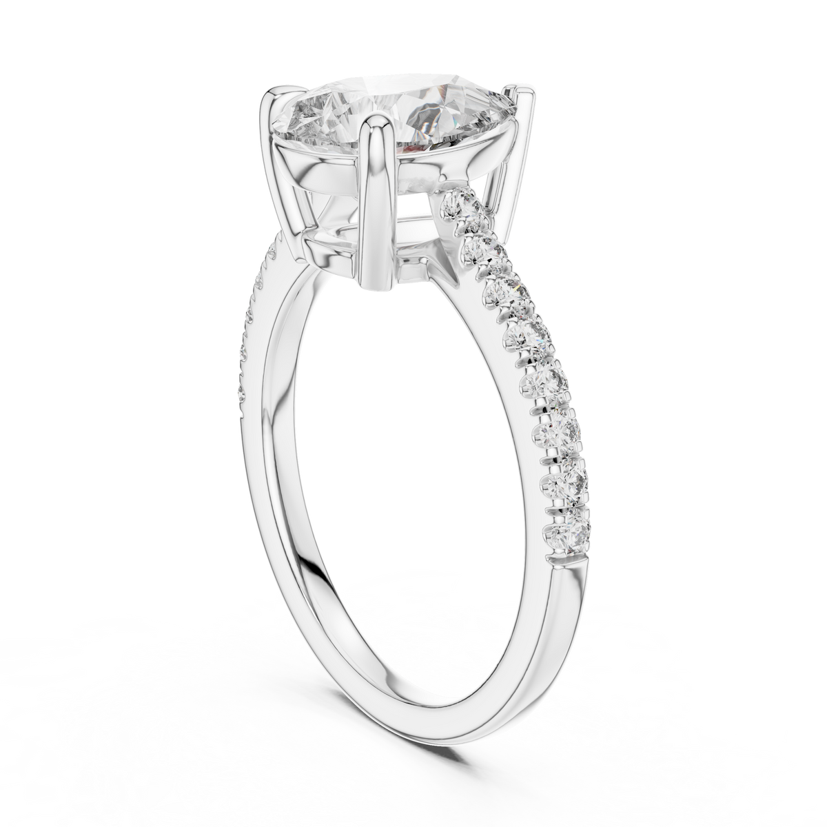Pear Radiance Lab Grown Diamond Solitaire Engagement Ring
