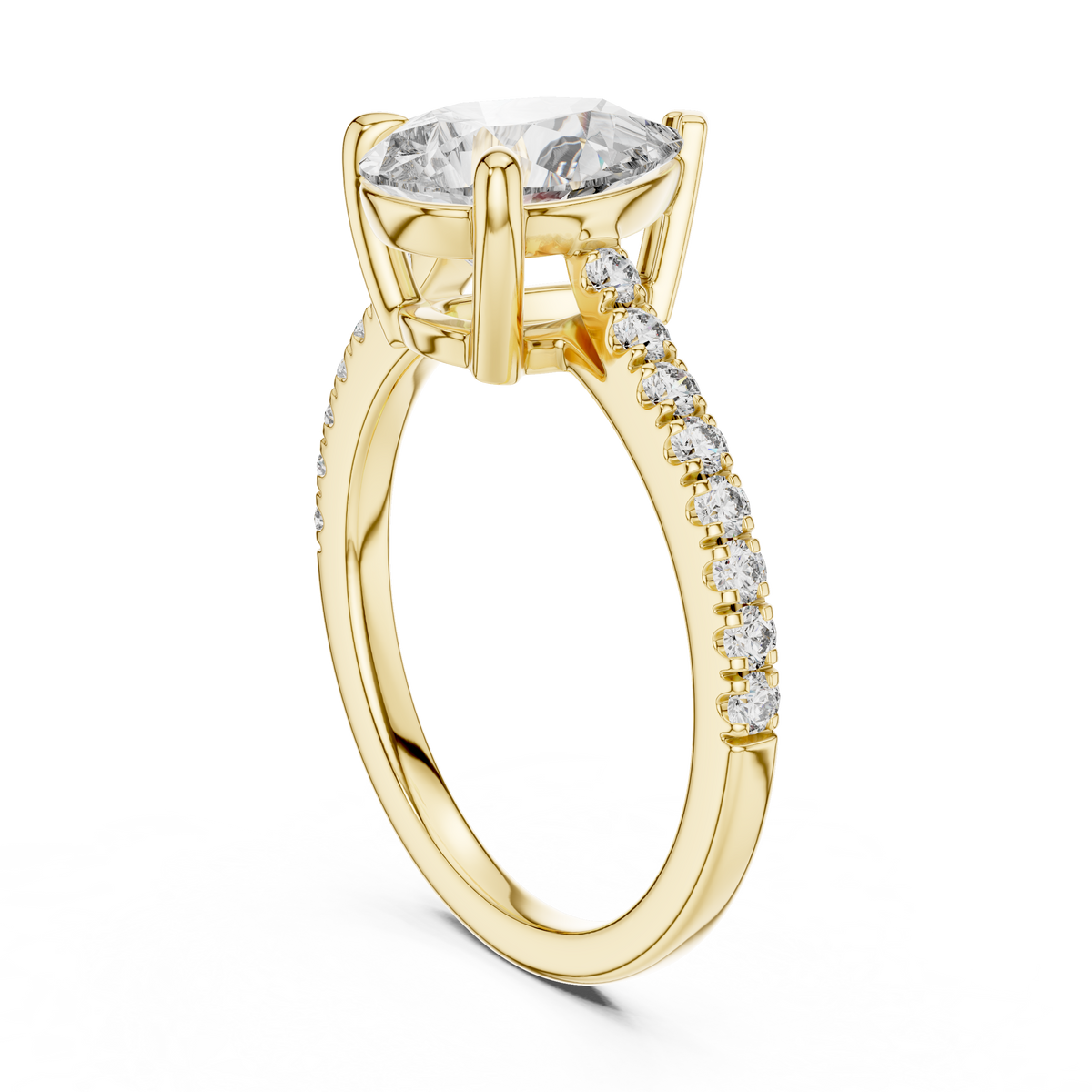 Pear Radiance Lab Grown Diamond Solitaire Engagement Ring