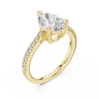 Brillanter Diamant in Tropfenform mit einem funkelnden, diamantbesetzten Band