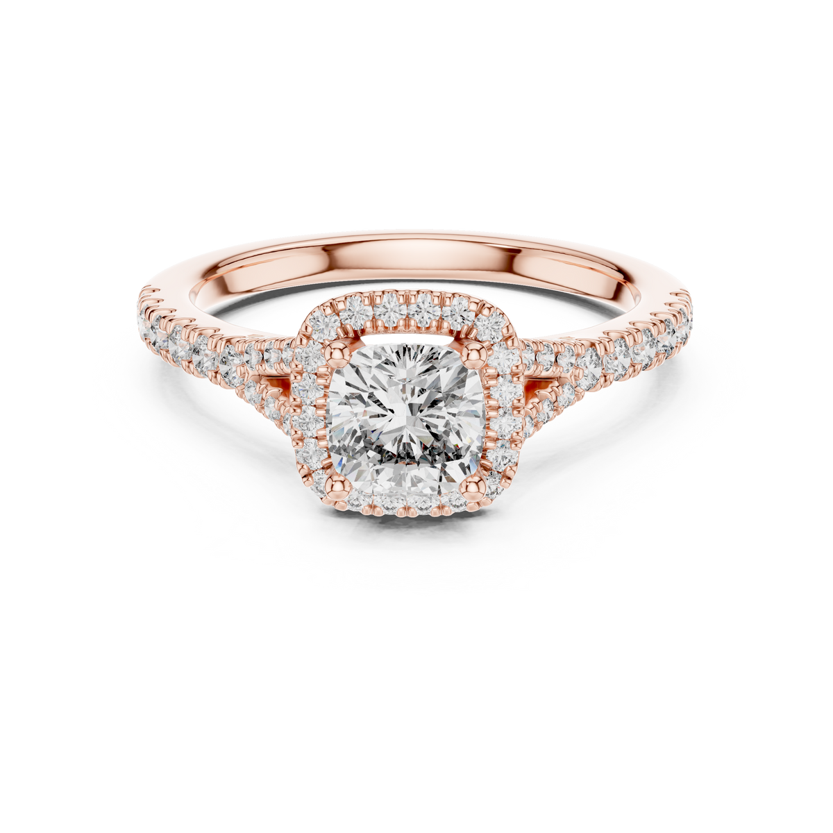 Radiant Embrace Lab Grown Diamond Halo Engagement Ring