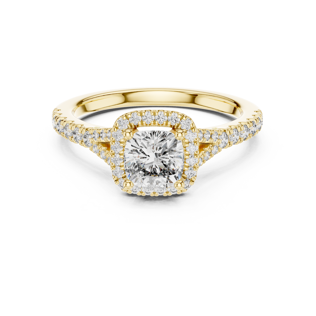 Radiant Embrace Lab Grown Diamond Halo Engagement Ring