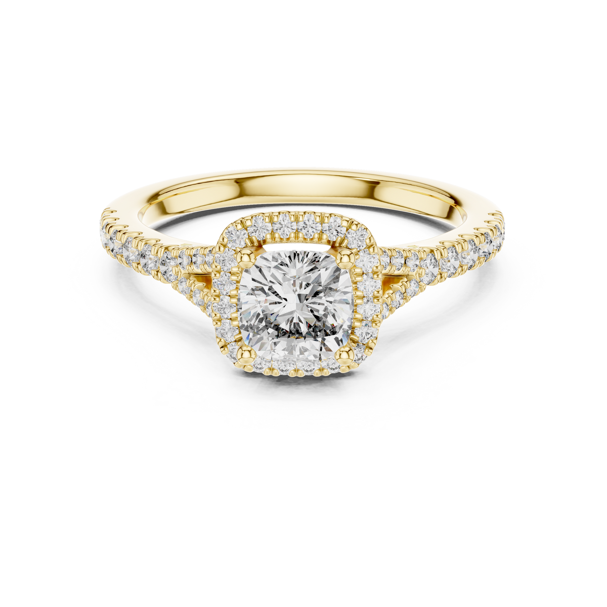 Radiant Embrace Lab Grown Diamond Halo Engagement Ring