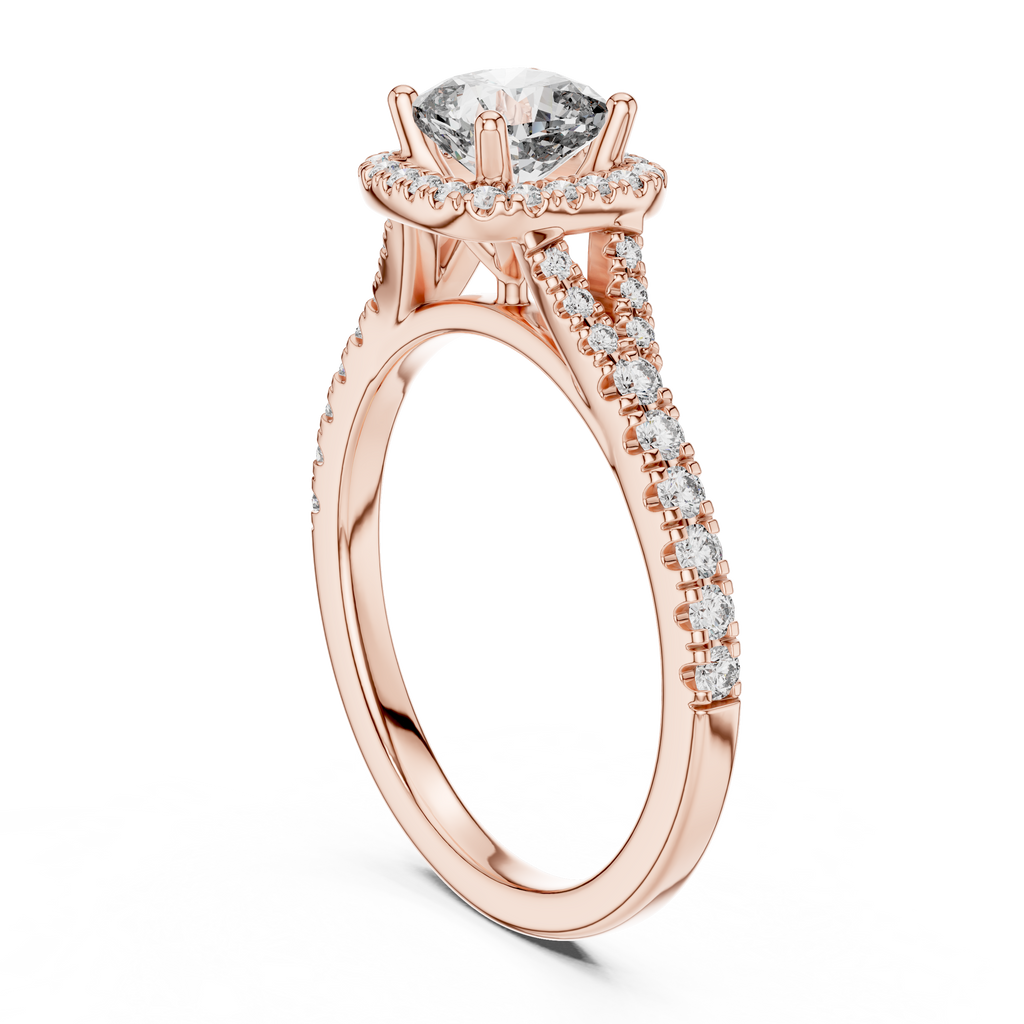 Radiant Embrace Lab Grown Diamond Halo Engagement Ring