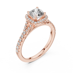 Radiant Embrace Lab Grown Diamond Halo Engagement Ring