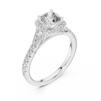 Radiant Embrace Lab Grown Diamond Halo Engagement Ring