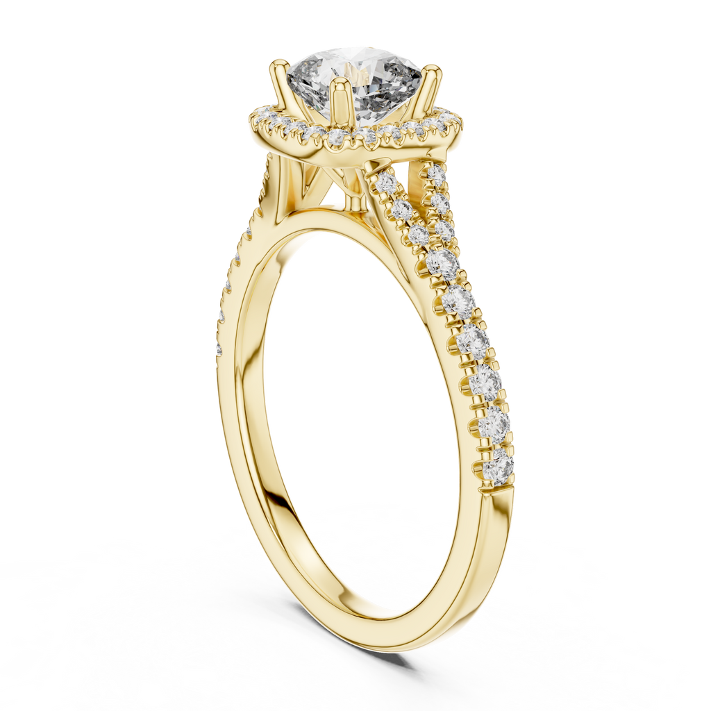 Radiant Embrace Lab Grown Diamond Halo Engagement Ring
