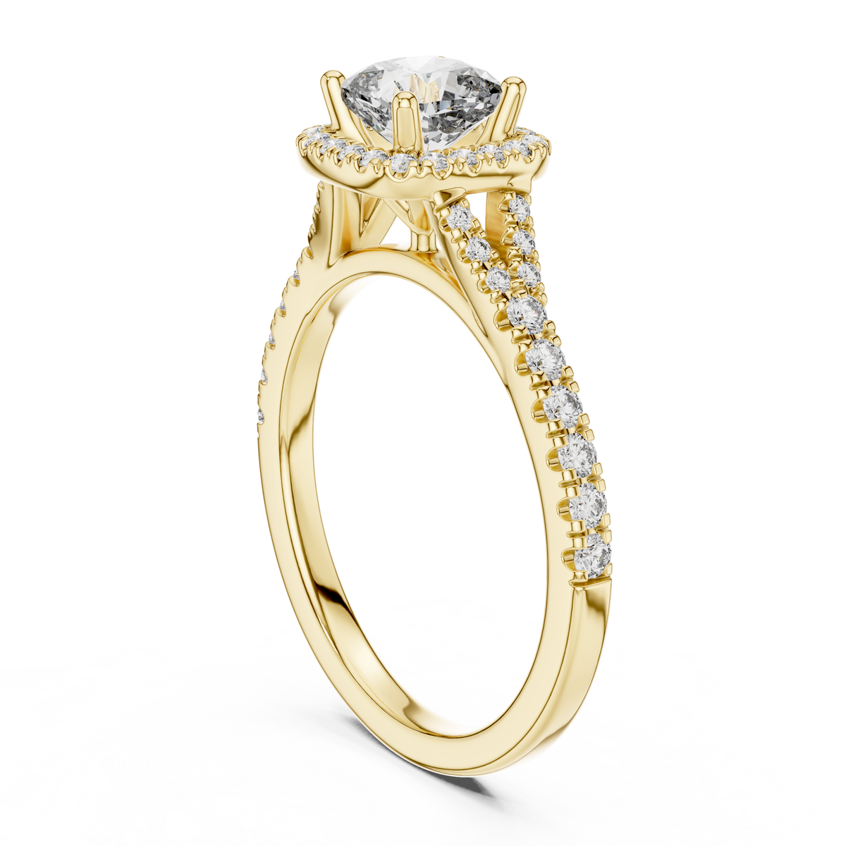 Radiant Embrace Lab Grown Diamond Halo Engagement Ring