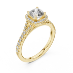 Radiant Embrace Lab Grown Diamond Halo Engagement Ring