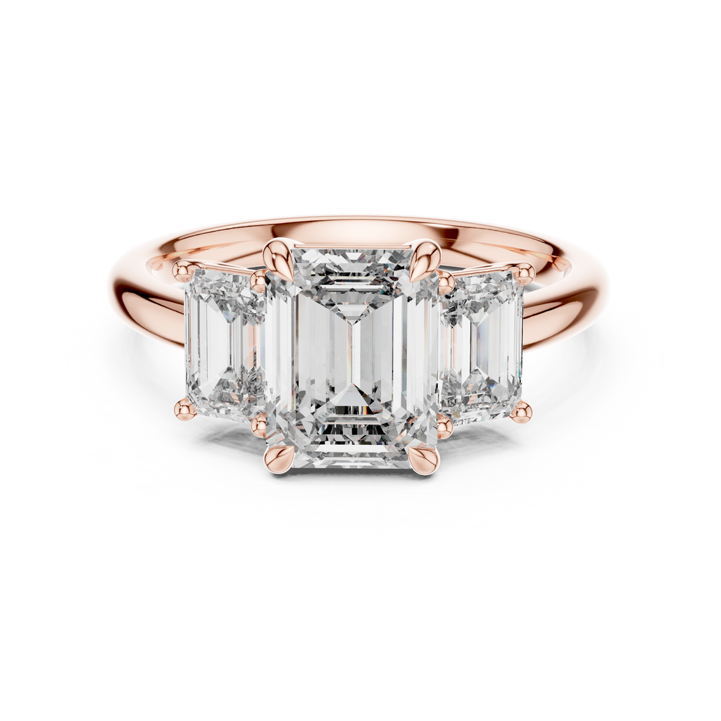 Grand Baguette Lab Grown Diamond Three-Stone Ring.