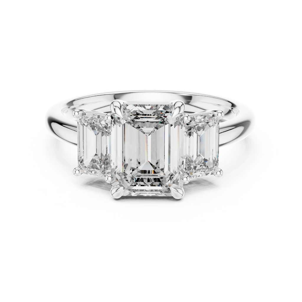 Grand Baguette Lab Grown Diamond Three-Stone Ring.