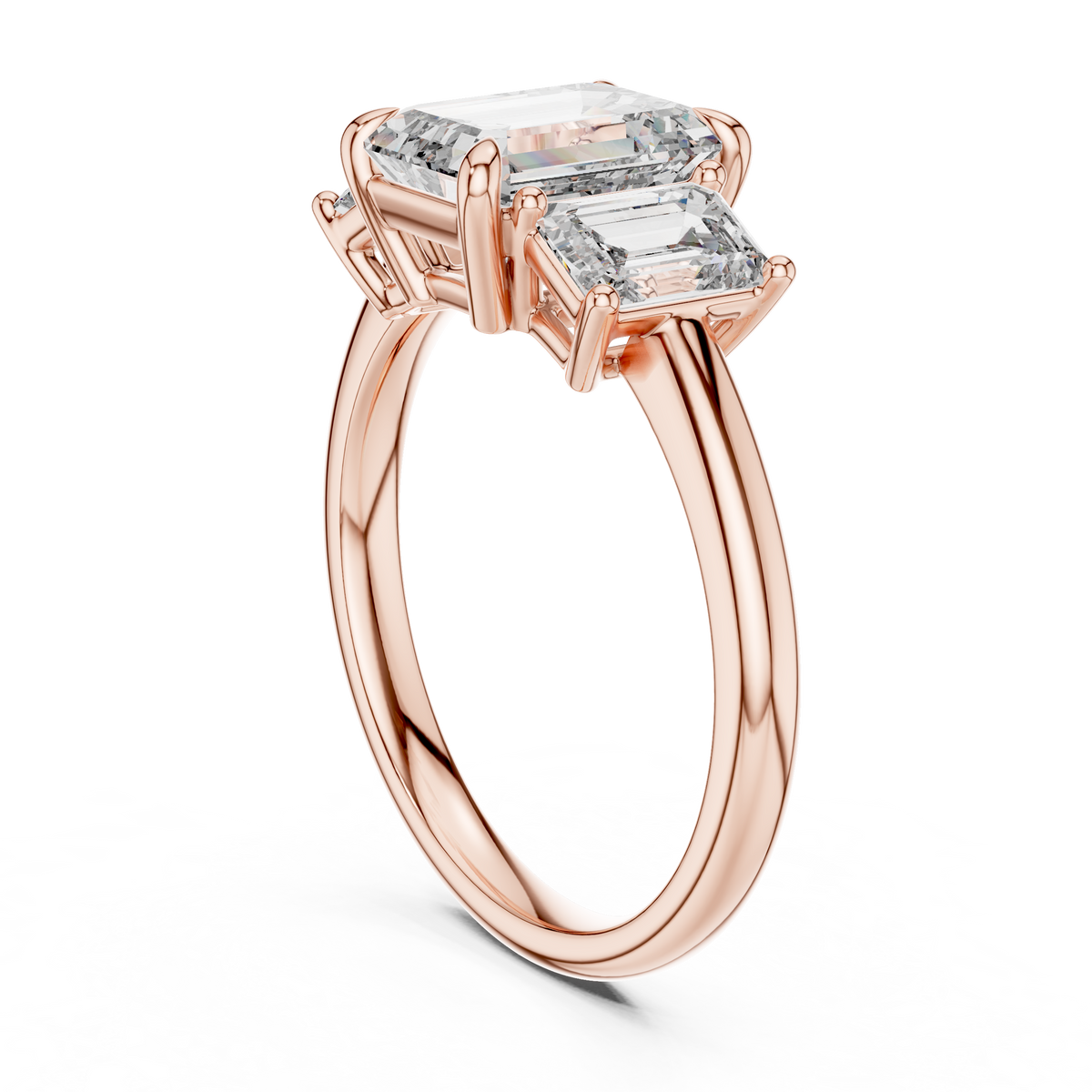 Grand Baguette Lab Grown Diamond Three-Stone Ring.
