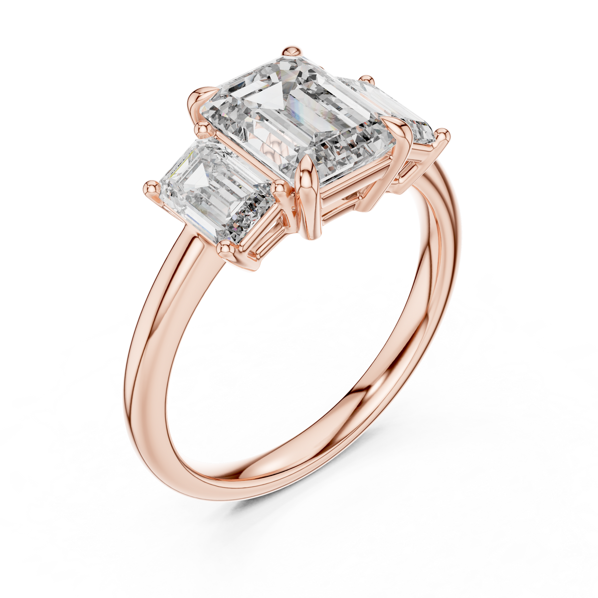Grand Baguette Lab Grown Diamond Three-Stone Ring.