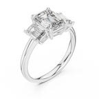 Grand Baguette Lab Grown Diamond Three-Stone Ring.