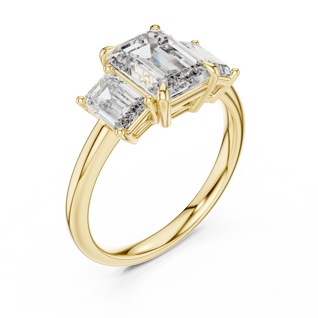 Grand Baguette Lab Grown Diamond Three-Stone Ring.