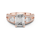 Majestic Emerald-Cut Lab Grown Diamond Three-Stone Ring.