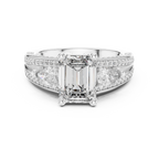 Majestic Emerald-Cut Lab Grown Diamond Three-Stone Ring.