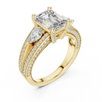 Majestic Emerald-Cut Lab Grown Diamond Three-Stone Ring.