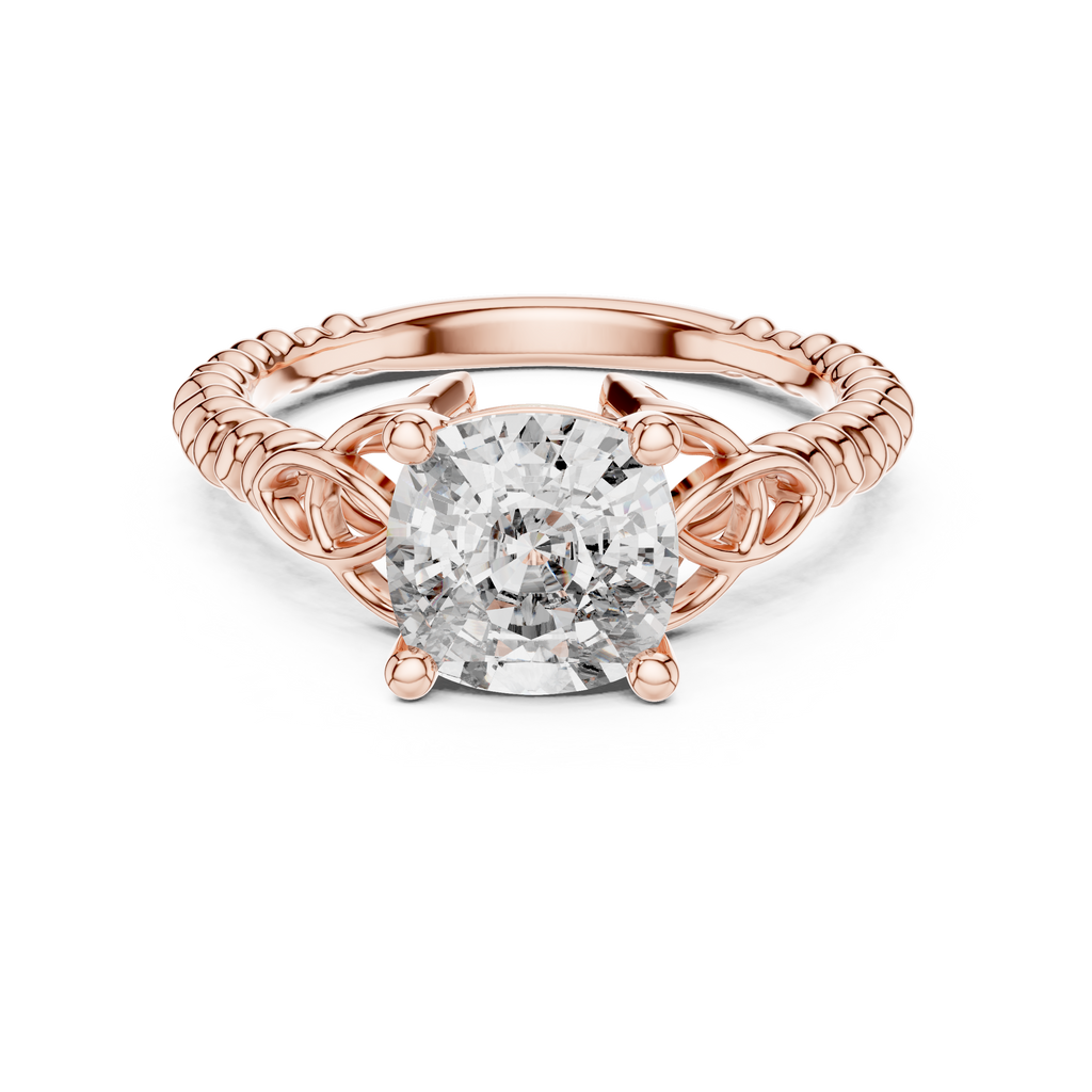 Royal Vine Cushion-Cut Lab Grown Diamond Ring.