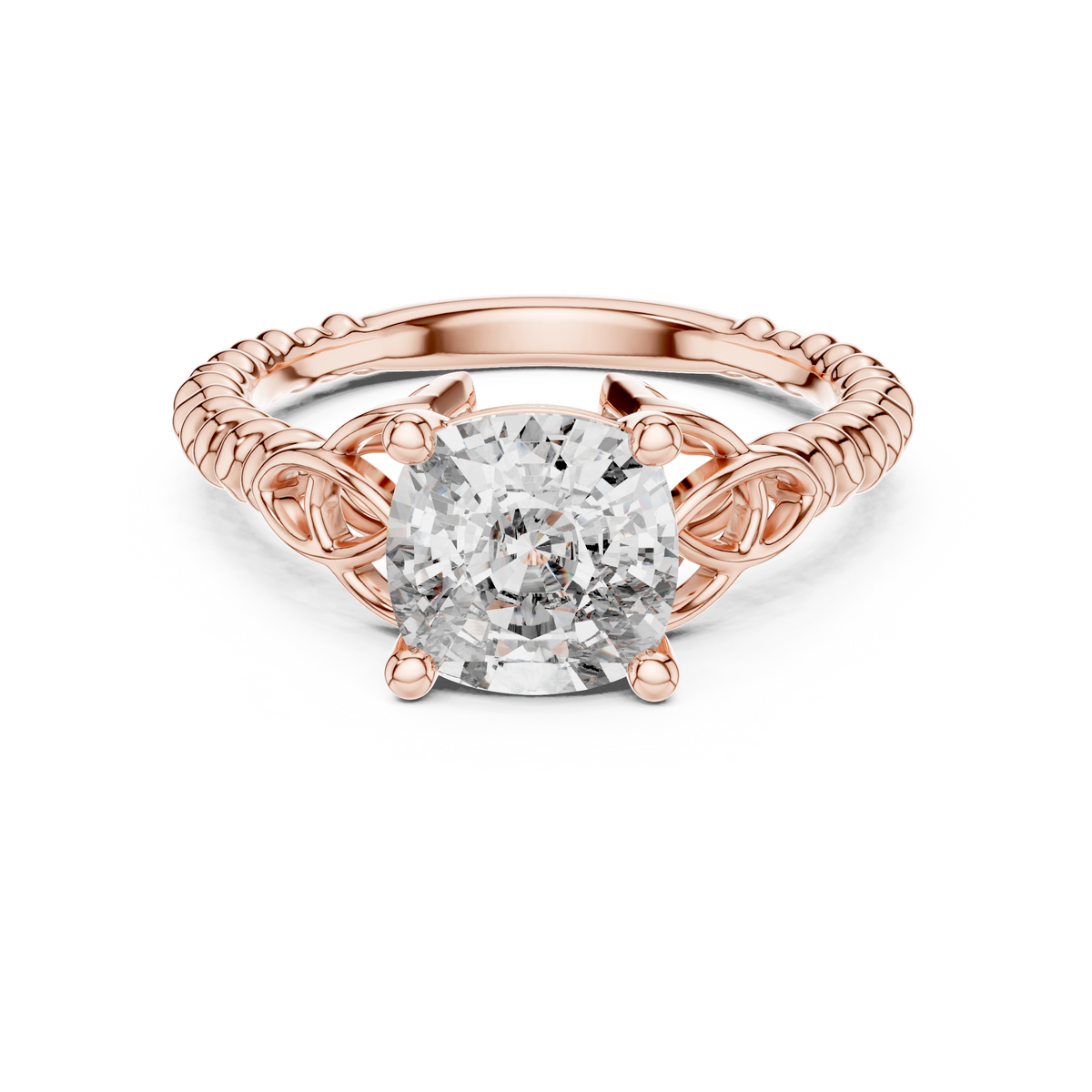 Royal Vine Cushion-Cut Lab Grown Diamond Ring.