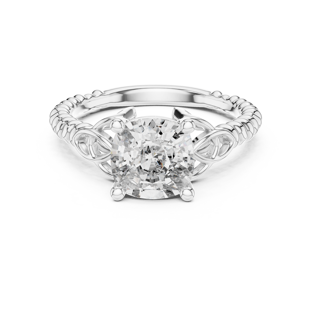 Royal Vine Cushion-Cut Lab Grown Diamond Ring.