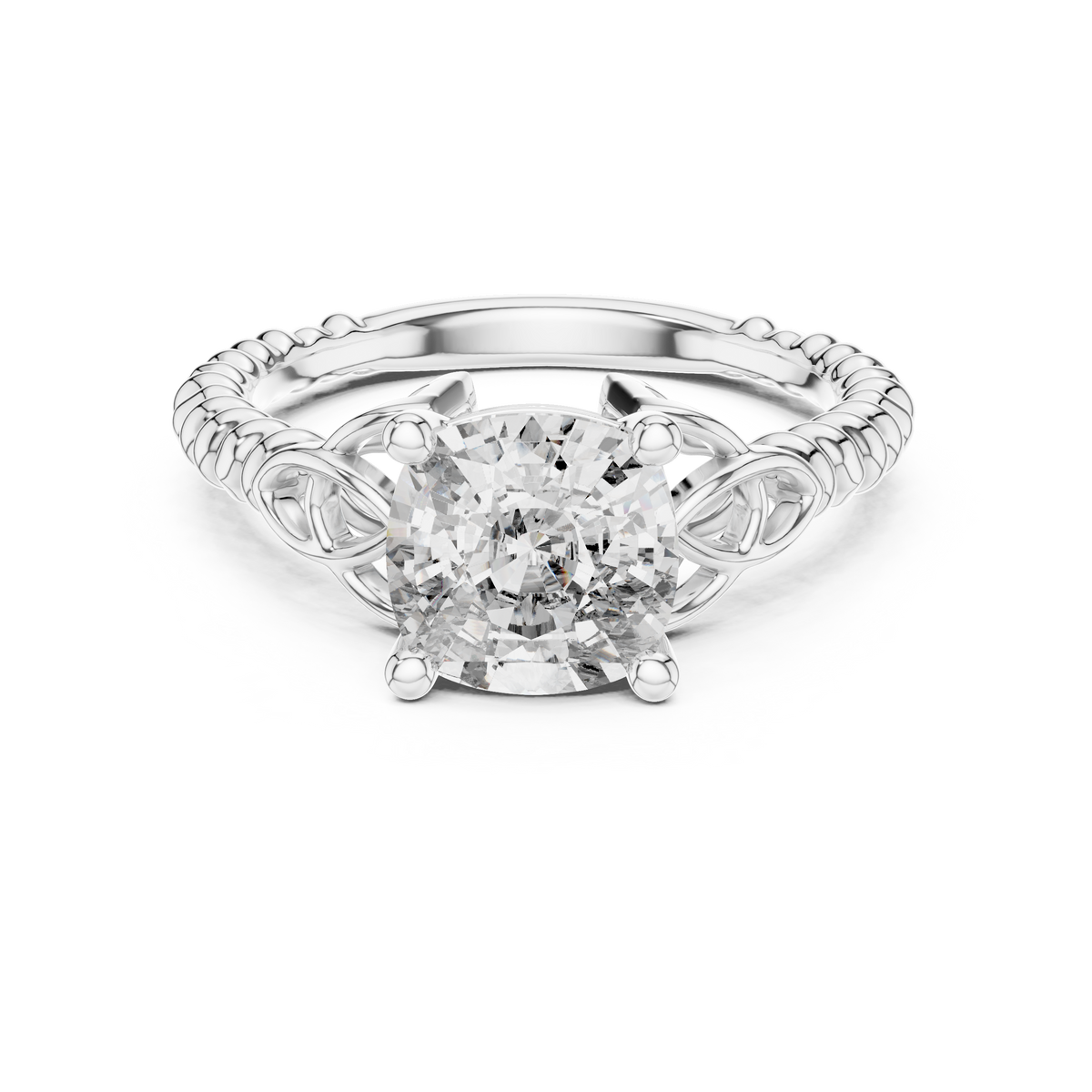 Royal Vine Cushion-Cut Lab Grown Diamond Ring.