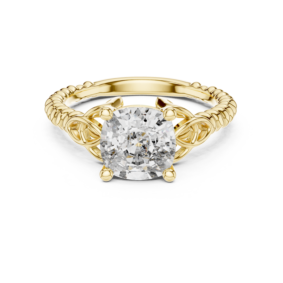 Royal Vine Cushion-Cut Lab Grown Diamond Ring.